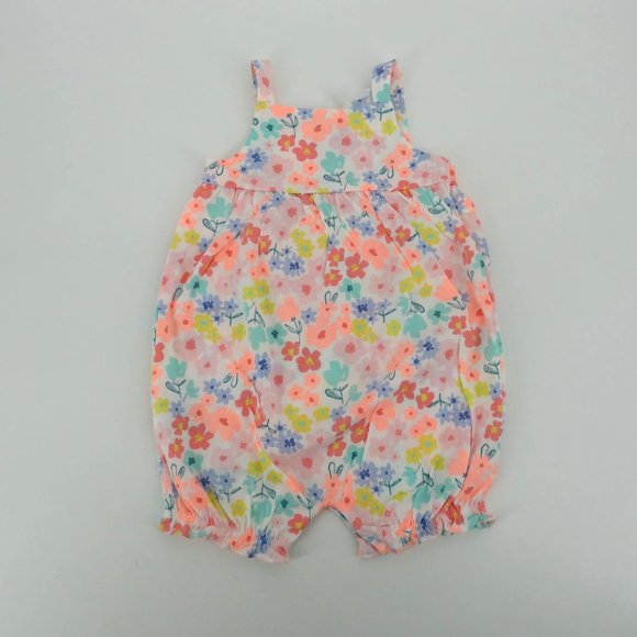 Carter's Floral Baby Girl Romper With Ruffle Details & Buttons 9 Months NWT $18 - Picture 3 of 3